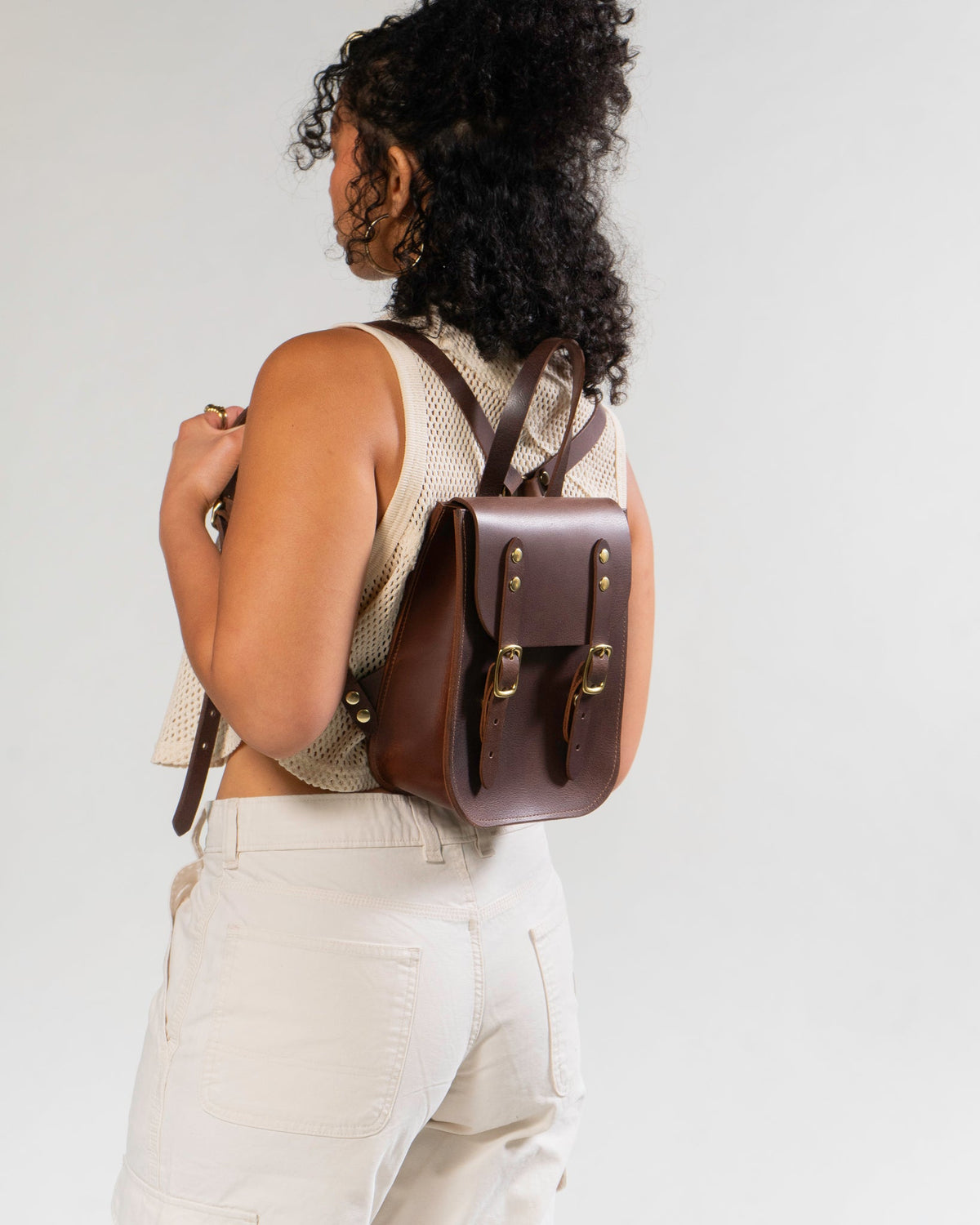 Howl + Hide Black Leather Fletcher Knapsack with Brass Hardware Five of our most popular bags feature in this beautiful  main image 3