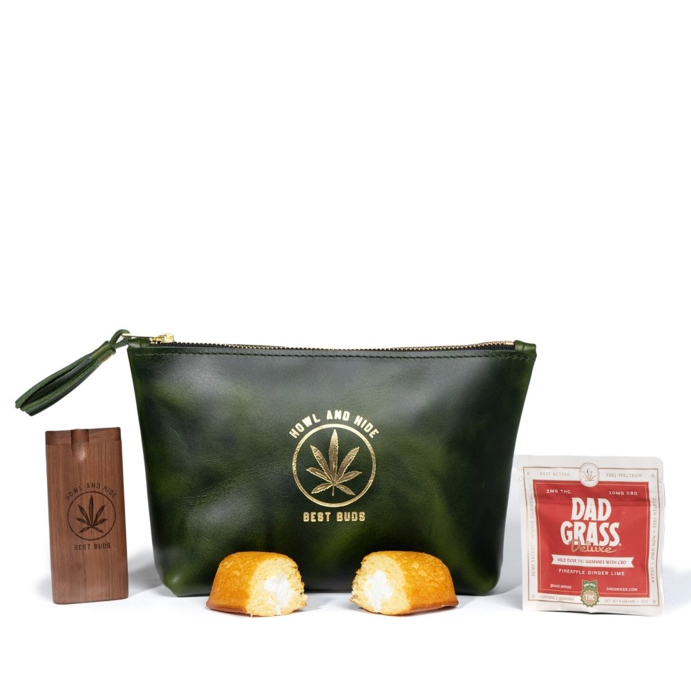 Stoner Survival Kit Leather Pouch + Engraved Dugout Howl + Hide
