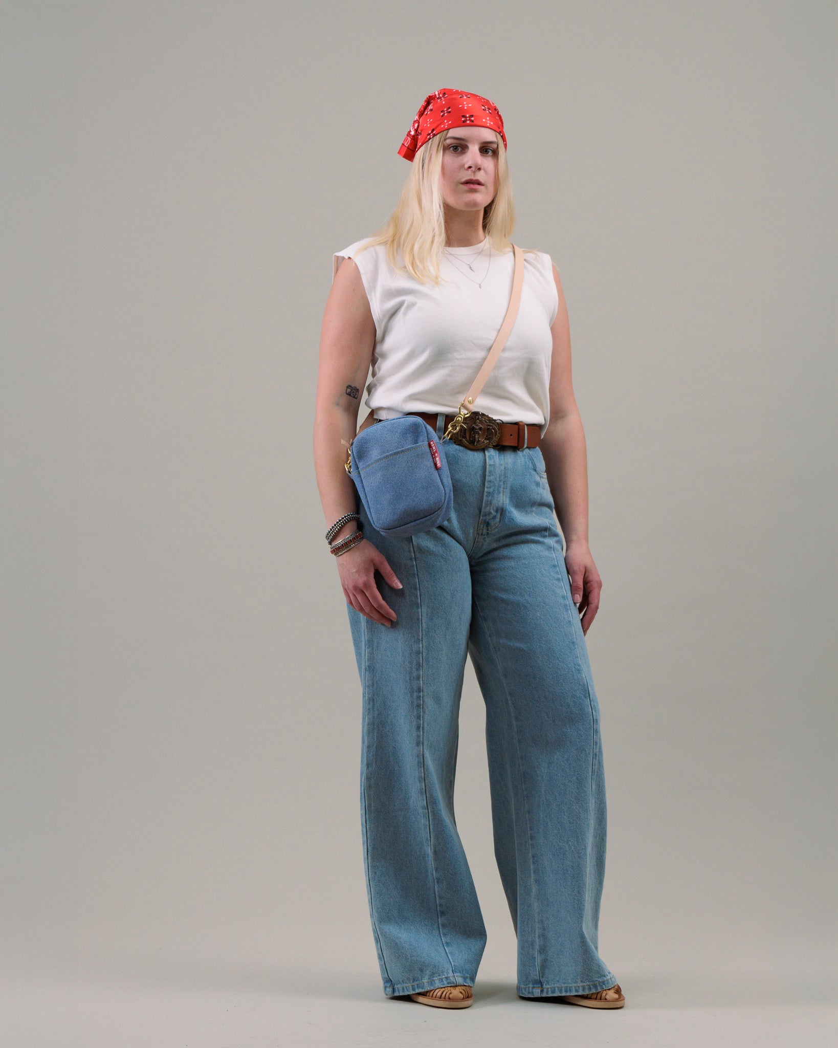 Vertical Sling Bag- Denim Days