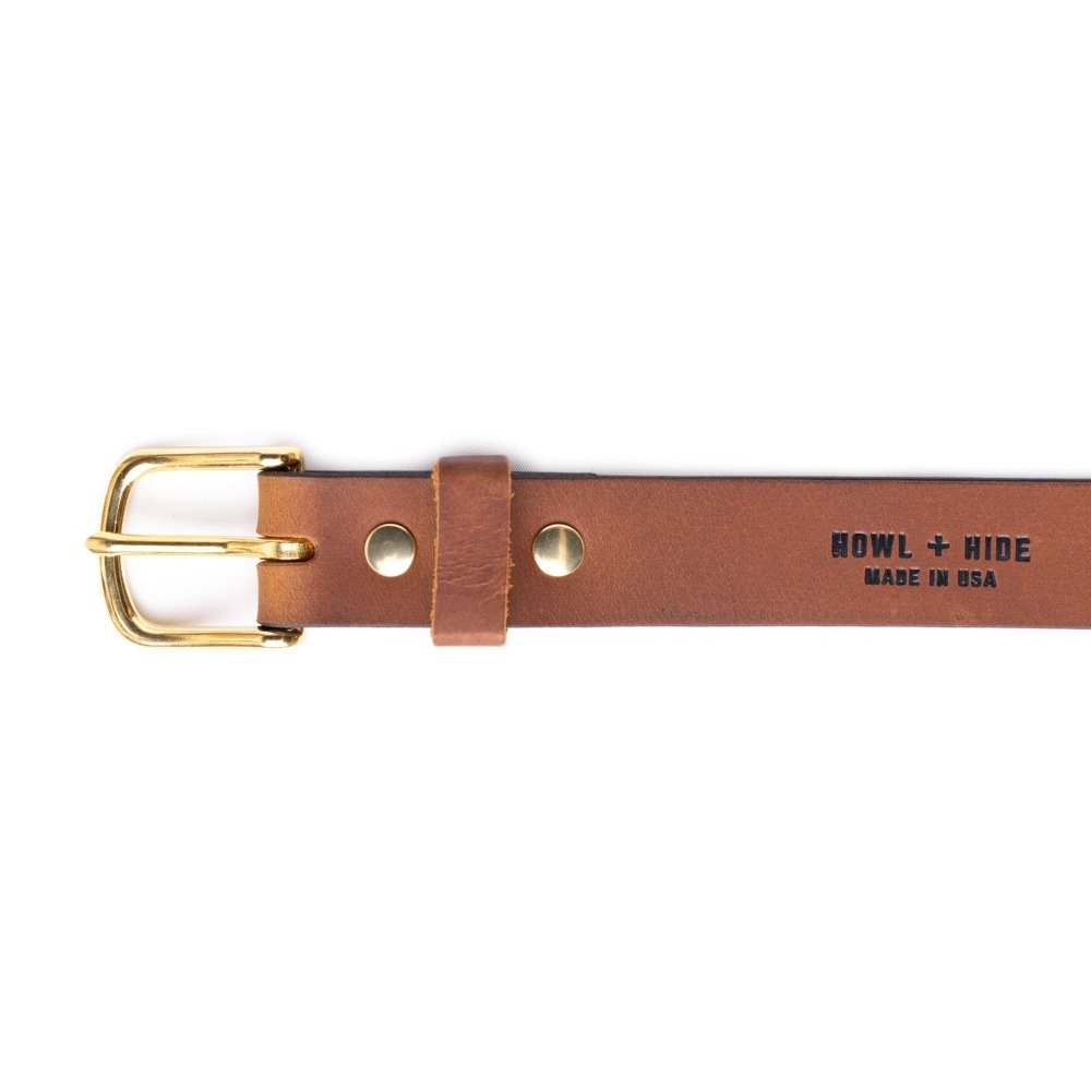 Howl + Hide - Dress Belt - Brown Brass / L| Made with Love Howl + Hide - Dress Belt - Brown Brass / L| Made with Love